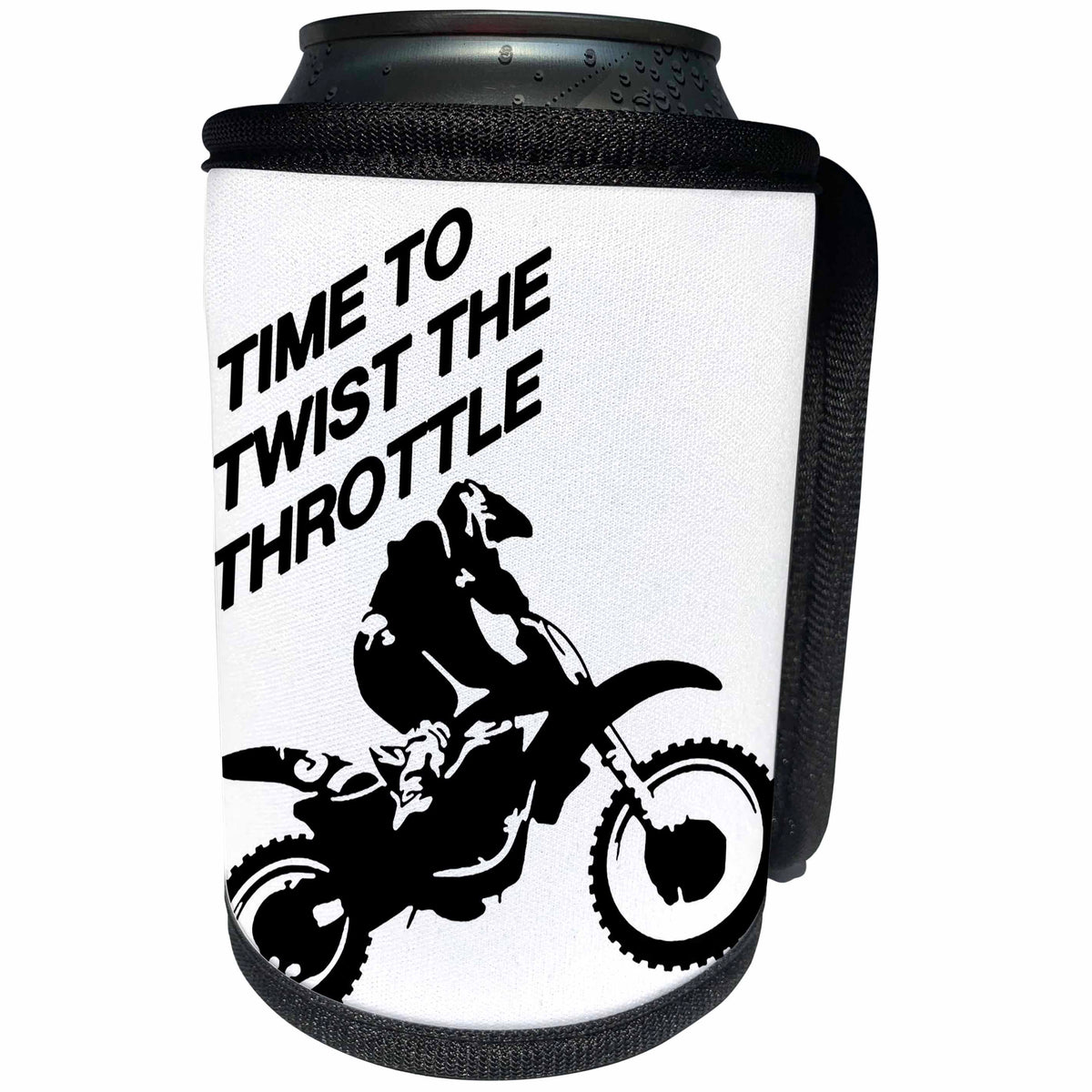 3dRose Taiche - Vector - Motocross - Time To Twist The Throttle Off Road Motocross Biker - Can Cooler Bottle Wrap (cc_284709)