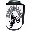 3dRose Taiche - Vector - Motocross - Grey scale Brrraaaaap Checkered Flag Moto Language - Can Cooler Bottle Wrap (cc_284710)