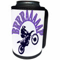 3dRose Taiche - Vector - Motocross - Blue Brrraaaaap Checkered Flag Moto Language - Can Cooler Bottle Wrap (cc_284713)