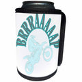 3dRose Taiche - Vector - Motocross - Aqua Brrraaaaap Checkered Flag Moto Language - Can Cooler Bottle Wrap (cc_284715)