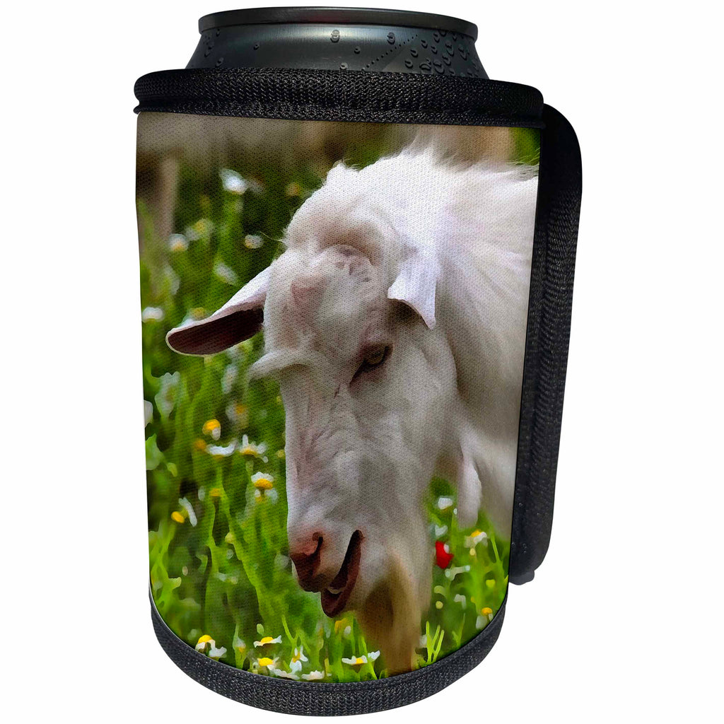3dRose Taiche - Acrylic Painting - Billy Goat - Goat A Load To Talk About - Can Cooler Bottle Wrap (cc_284720)