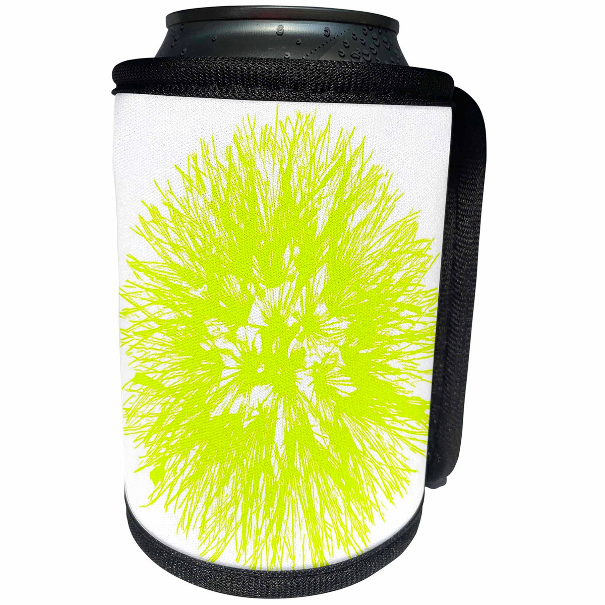 3dRose Taiche - Vector - Dandelion - Make A Wish Dandelion Vector In Yellow - Can Cooler Bottle Wrap (cc_284724)