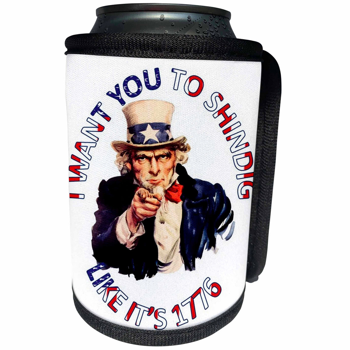 3dRose Taiche - Vector - Uncle Sam - Uncle Sam I Want You To Shindig - Can Cooler Bottle Wrap (cc_284730)