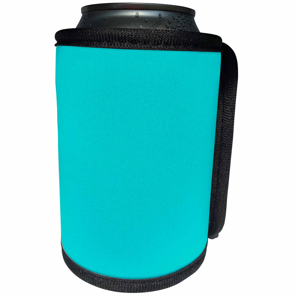 3dRose Kultjers Colors - Color dark turquoise - Can Cooler Bottle Wrap (cc_284738)