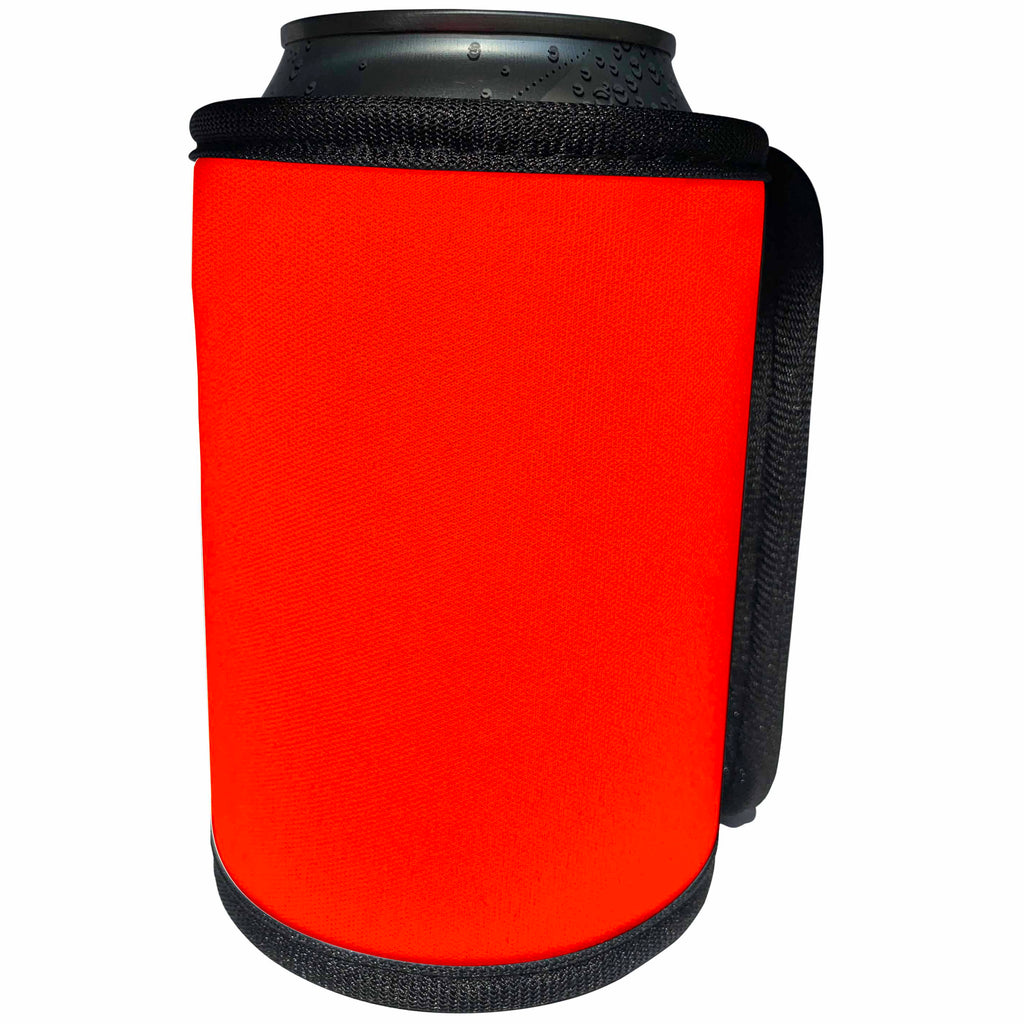 3dRose Kultjers Colors - Color orange red - Can Cooler Bottle Wrap (cc_284752)