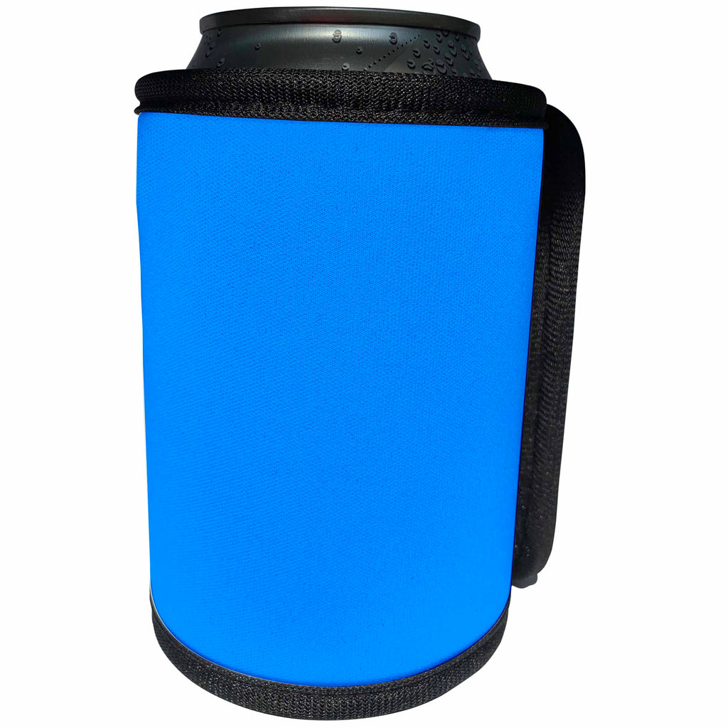 3dRose Kultjers Colors - Color dodger blue - Can Cooler Bottle Wrap (cc_284754)