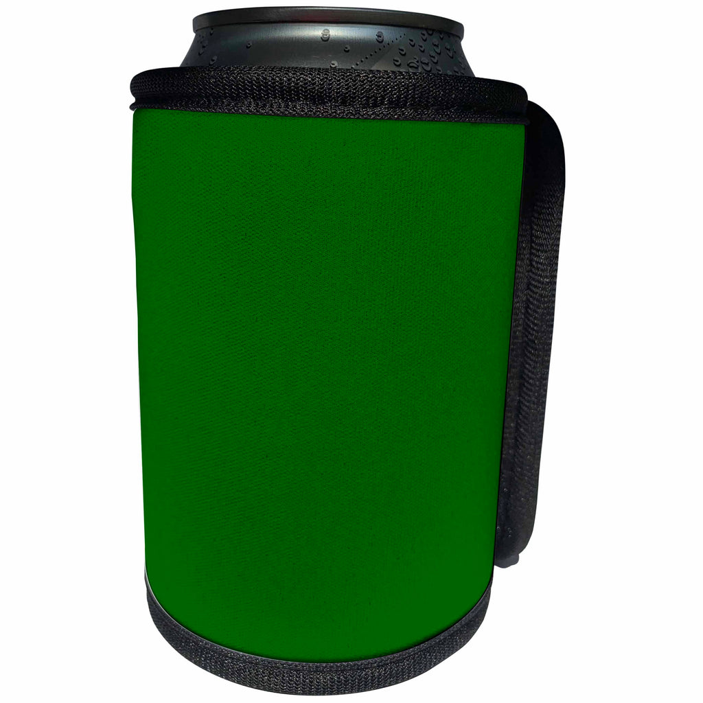 3dRose Kultjers Colors - Color dark green - Can Cooler Bottle Wrap (cc_284763)