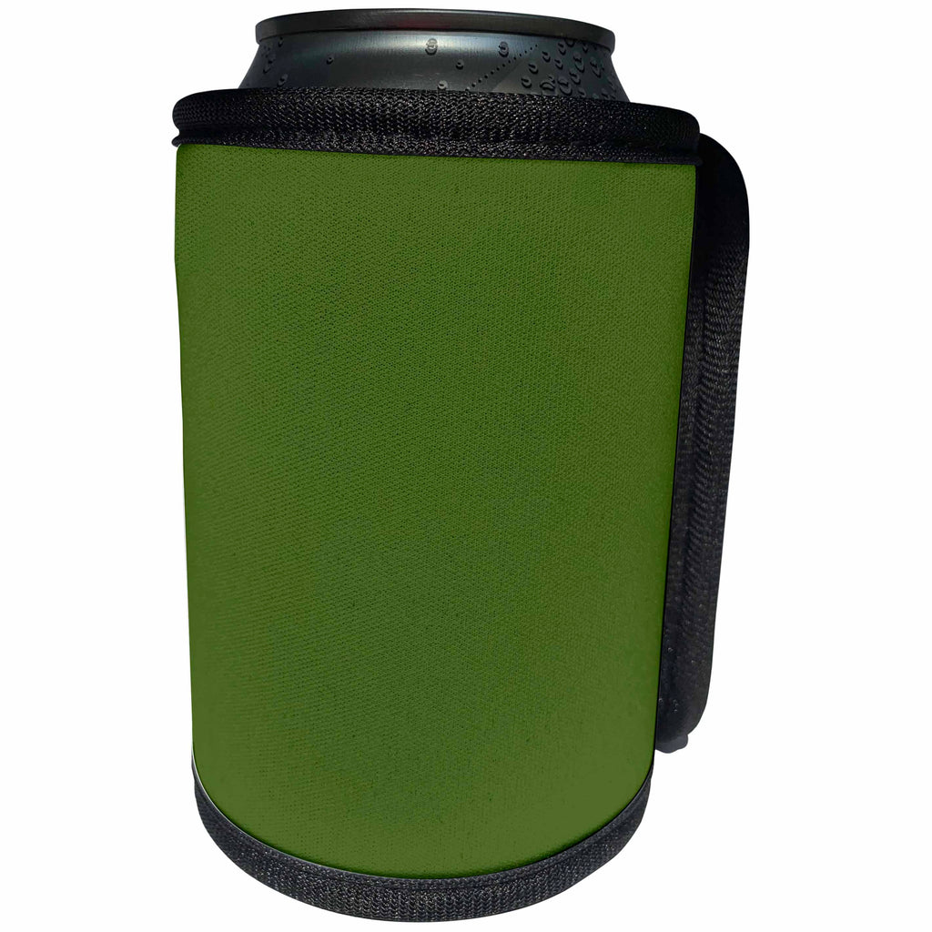 3dRose Kultjers Colors - Color dark olive green - Can Cooler Bottle Wrap (cc_284783)