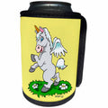 3dRose Mythical - Unicorn Art On Yellow - Can Cooler Bottle Wrap (cc_2848)