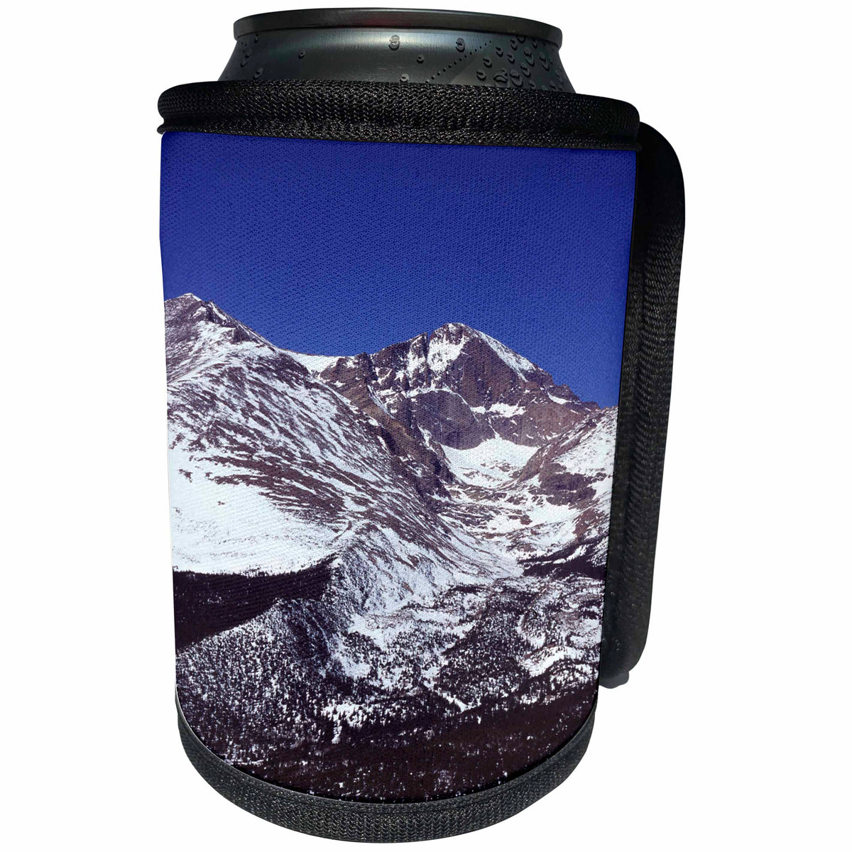 3dRose TDSwhite – Winter Seasonal Nature Photos - Snow Covered Peaks Rocky Mountain National Park Colorado - Can Cooler Bottle Wrap (cc_284933)