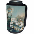 3dRose TDSwhite – Winter Seasonal Nature Photos - Vintage Winter Countryside Ice Skating - Can Cooler Bottle Wrap (cc_284940)