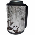 3dRose TDSwhite – Winter Seasonal Nature Photos - Winter Scenic Snow Stream - Can Cooler Bottle Wrap (cc_284957)