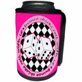 3dRose Janna Salak Designs Bunco - Bunco Chicks Roll With It Pink - Can Cooler Bottle Wrap (cc_28502)