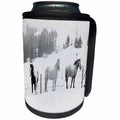 3dRose TDSwhite – Winter Seasonal Nature Photos - Winter Theme Horses In Winter - Can Cooler Bottle Wrap (cc_285024)