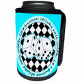3dRose Janna Salak Designs Bunco - Bunco Chicks Roll With It Blue - Can Cooler Bottle Wrap (cc_28504)
