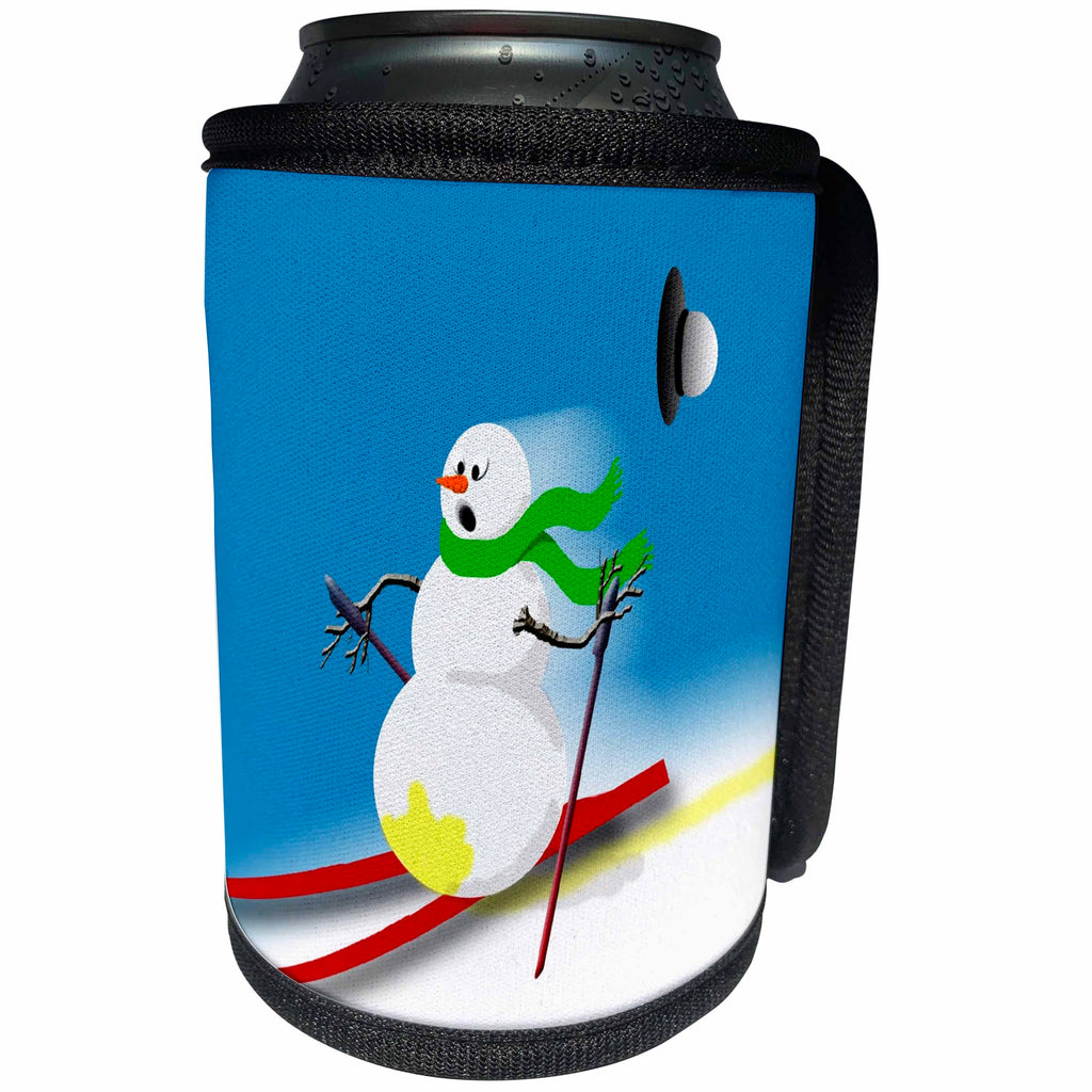 3dRose TDSwhite – Christmas Holidays Xmas - Funny Snowman Joke Silly Humor - Can Cooler Bottle Wrap (cc_285069)