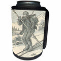 3dRose TDSwhite – Christmas Holidays Xmas - Vintage Downhill Skiing - Can Cooler Bottle Wrap (cc_285086)