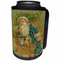 3dRose TDSwhite – Christmas Holidays Xmas - Vintage Old Fashioned Santa Claus Chrismas Tree Reindeer Toys - Can Cooler Bottle Wrap (cc_285091)