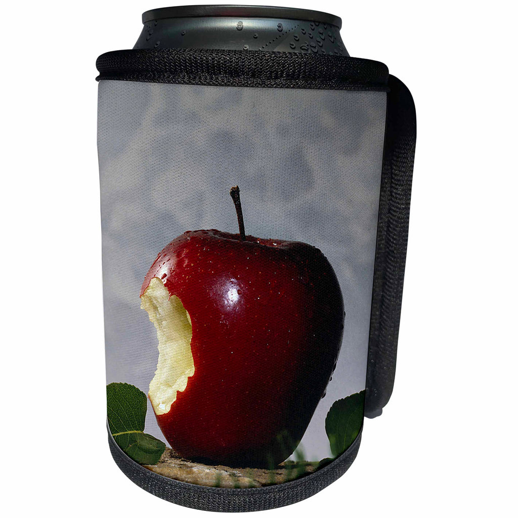 3dRose TDSwhite – Farm and Food - Food Take Bite Out Of Apple - Can Cooler Bottle Wrap (cc_285173)