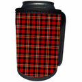 3dRose TDSwhite – Patterns Designs - Lumberjack Plaid Tartan Red Black Tan - Can Cooler Bottle Wrap (cc_285198)