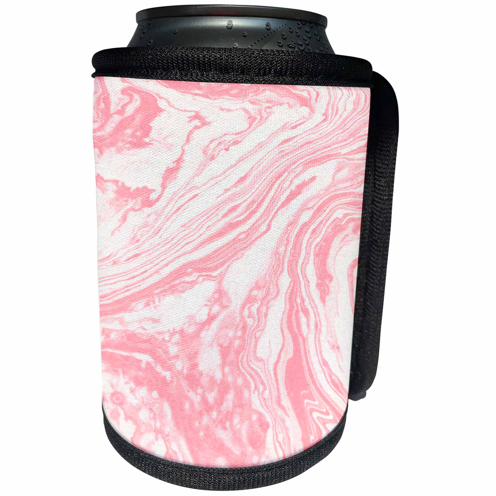 3dRose TDSwhite – Patterns Designs - Pink Marble Swirls - Can Cooler Bottle Wrap (cc_285202)