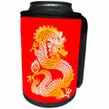 3dRose TDSwhite – Patterns Designs - Dragon Red Gold Chinese Zodiac - Can Cooler Bottle Wrap (cc_285214)