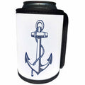 3dRose TDSwhite – Patterns Designs - Nautical Anchor Ocean Theme - Can Cooler Bottle Wrap (cc_285219)
