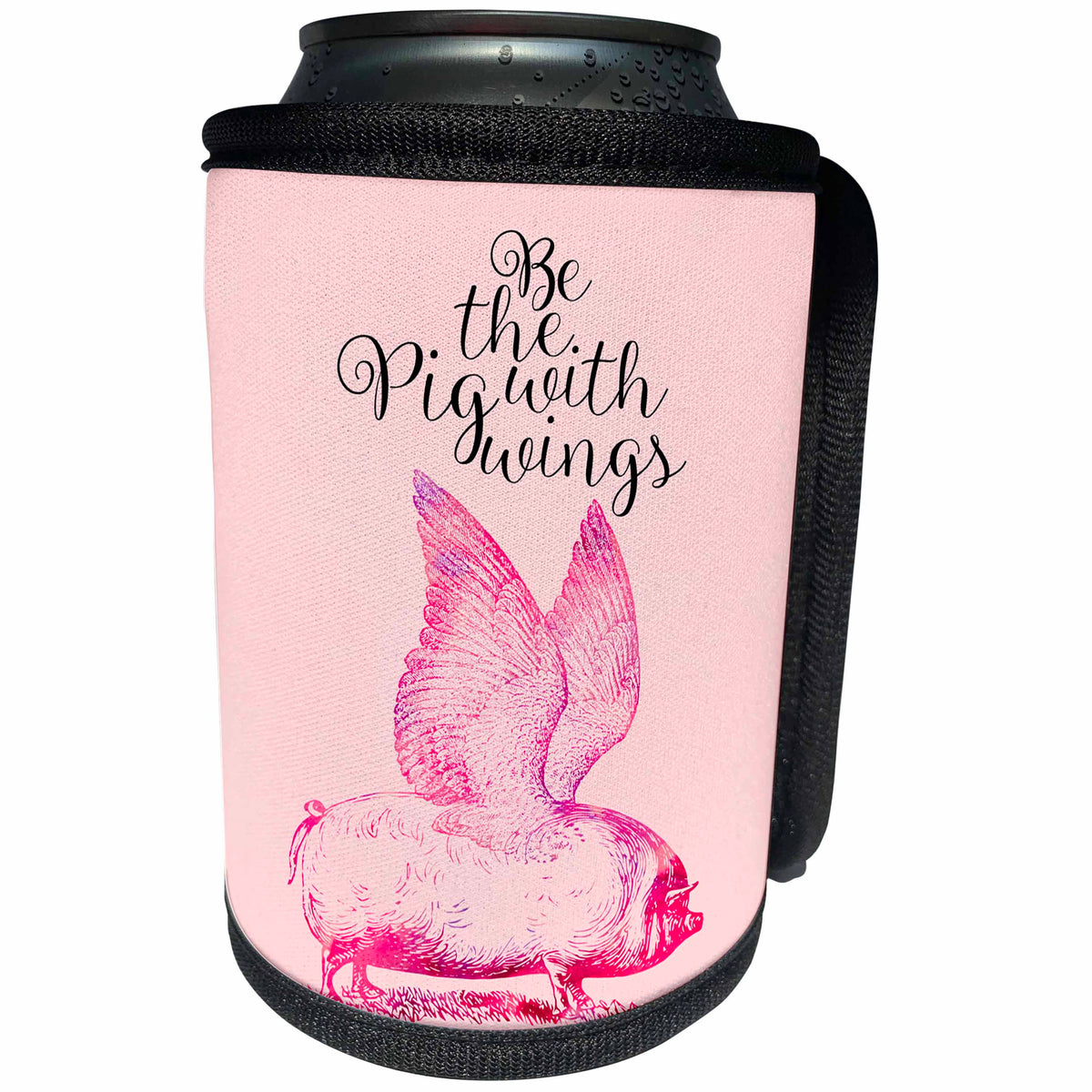 3dRose TDSwhite – Patterns Designs - Be The Pig With Wings - Can Cooler Bottle Wrap (cc_285229)