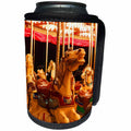 3dRose TDSwhite – Miscellaneous Photography - Carousel Merry Go Round Hobby Horses Lit Up Night - Can Cooler Bottle Wrap (cc_285286)