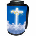 3dRose TDSwhite – Miscellaneous Photography - Prayer Glowing Cross Heaven Clouds - Can Cooler Bottle Wrap (cc_285324)