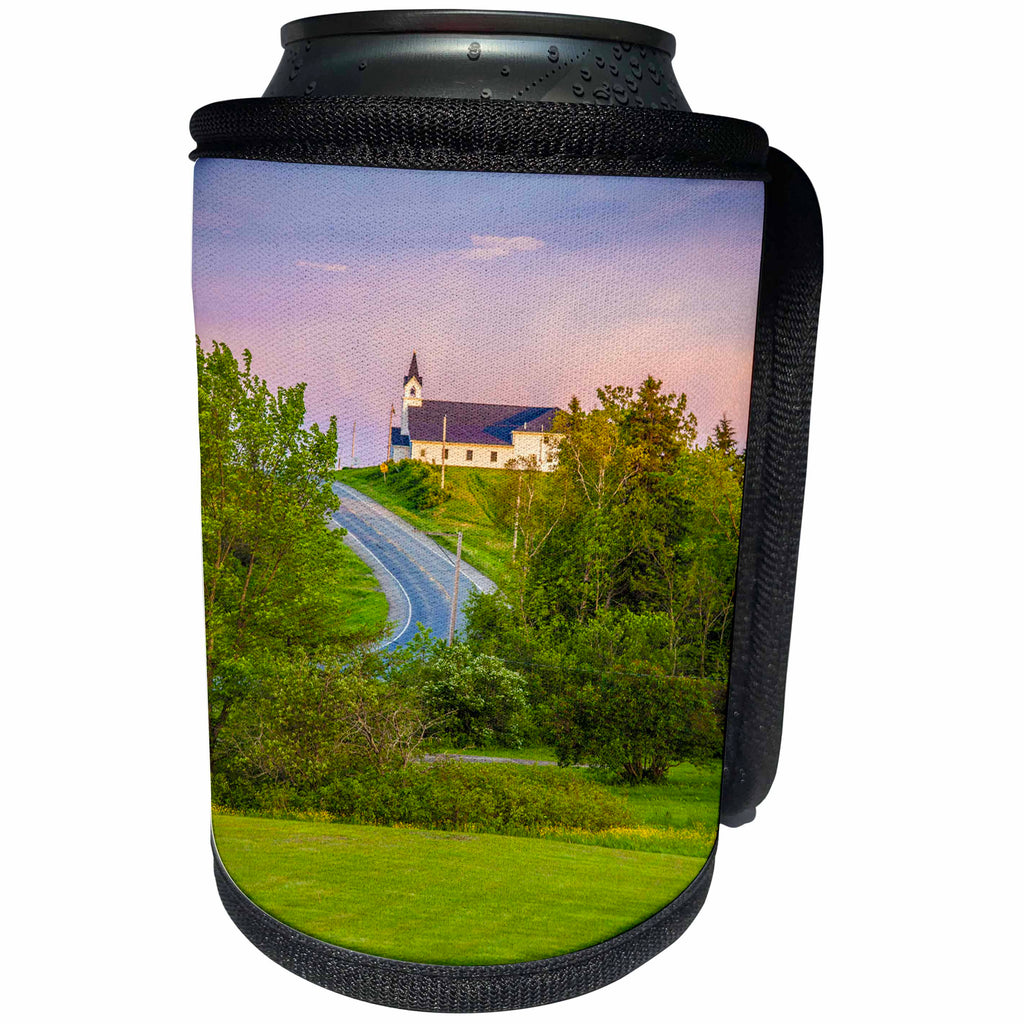 3dRose TDSwhite – Miscellaneous Photography - Prayer Bible Church On Hill - Can Cooler Bottle Wrap (cc_285326)