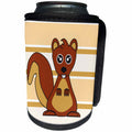 3dRose Janna Salak Designs Woodland Creatures - Cute Brown Squirrel Print Cream Taupe - Can Cooler Bottle Wrap (cc_28534)