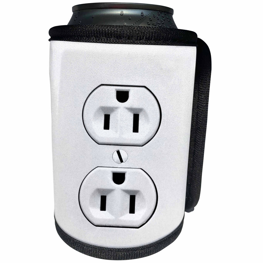 3dRose TDSwhite – Miscellaneous Photography - Electrical Outlet Humor Funny Humorous - Can Cooler Bottle Wrap (cc_285348)