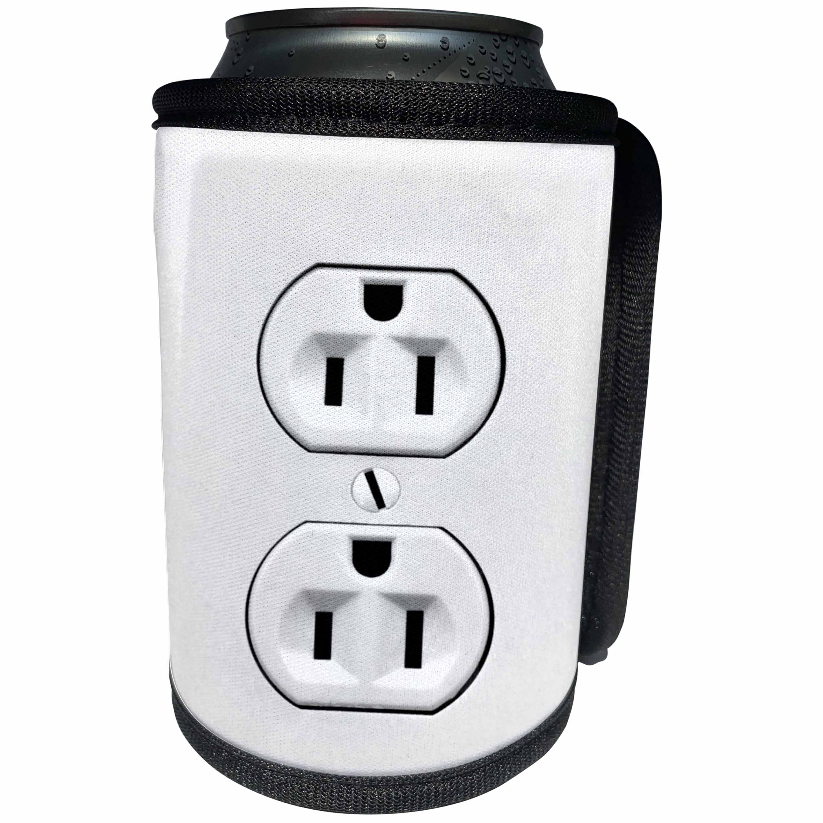3dRose TDSwhite – Miscellaneous Photography - Electrical Outlet Humor Funny Humorous - Can Cooler Bottle Wrap (cc_285348)