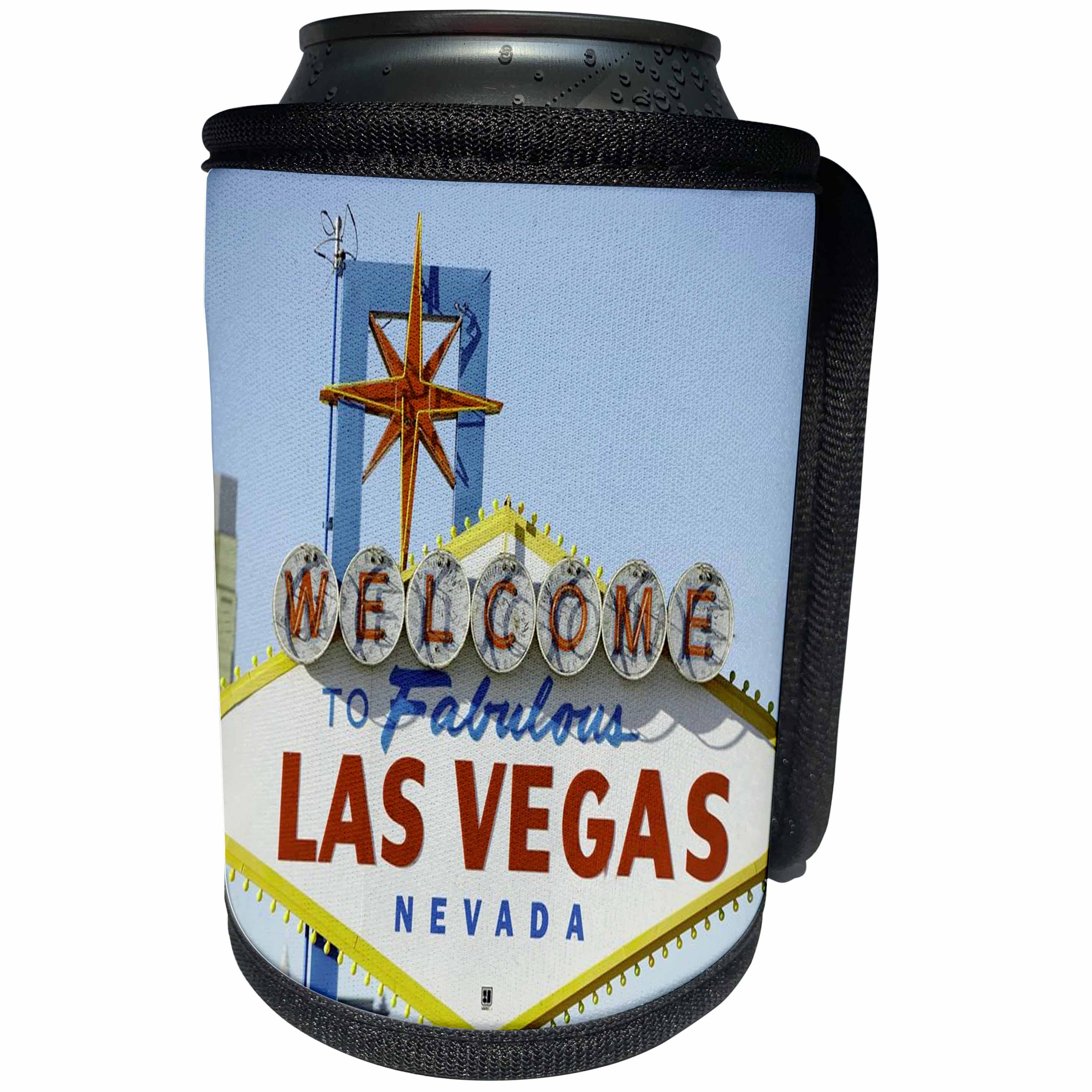 3dRose Travel Vegas Sign Daytime - Can Cooler Bottle Wrap (cc_285367)