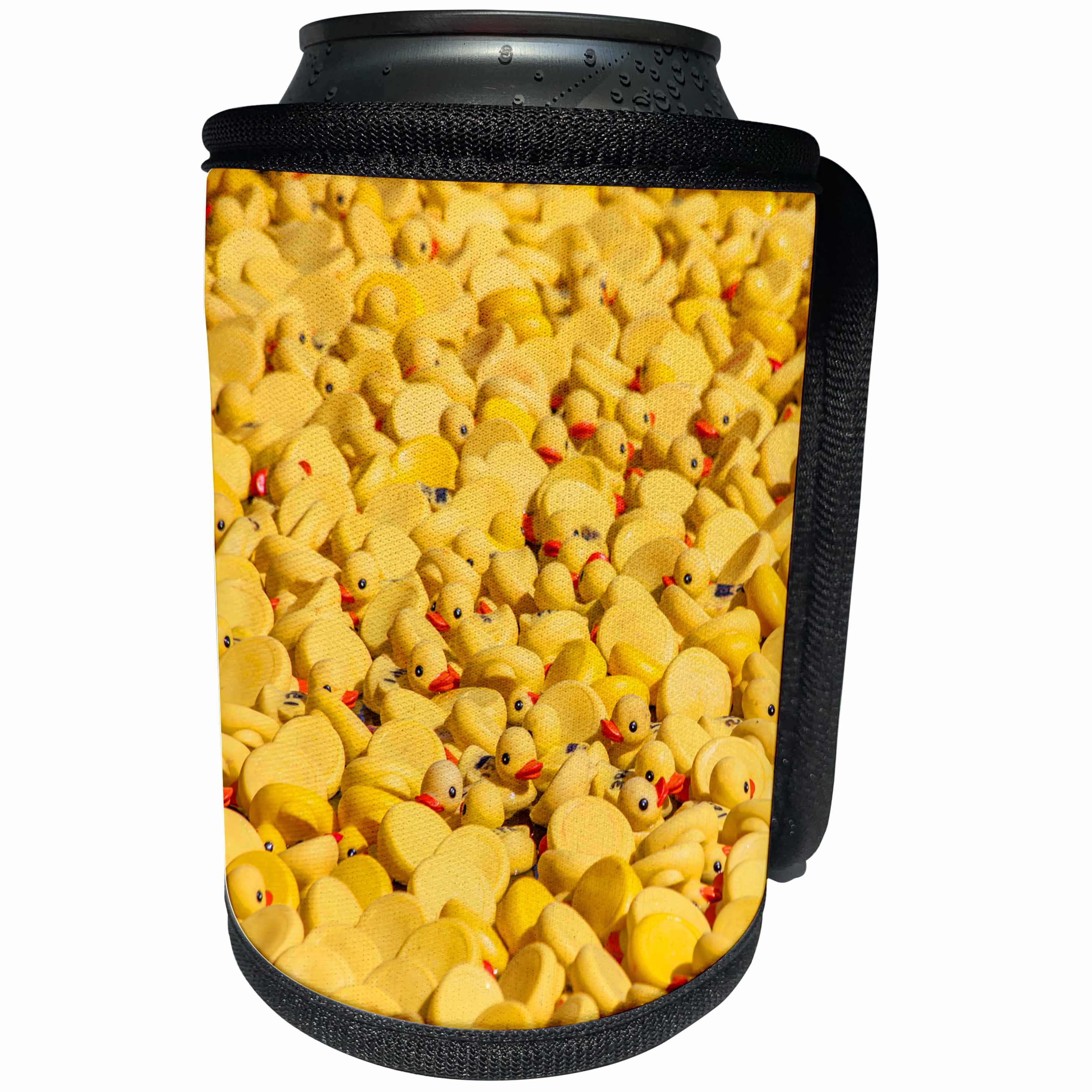 3dRose TDSwhite – Miscellaneous Photography - Cute Yellow Rubber Ducks Duckies - Can Cooler Bottle Wrap (cc_285388)