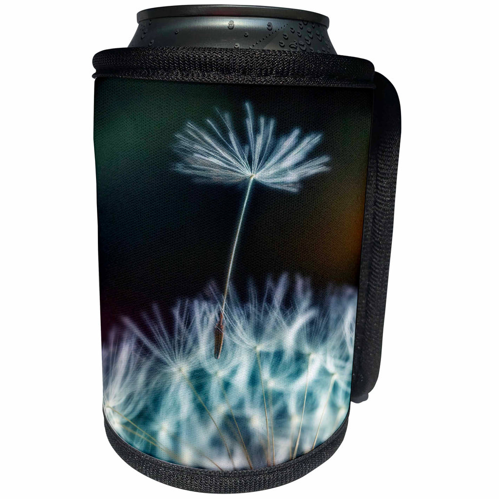 3dRose TDSwhite – Miscellaneous Photography - Dandelion Seed In Wind Close Up - Can Cooler Bottle Wrap (cc_285389)