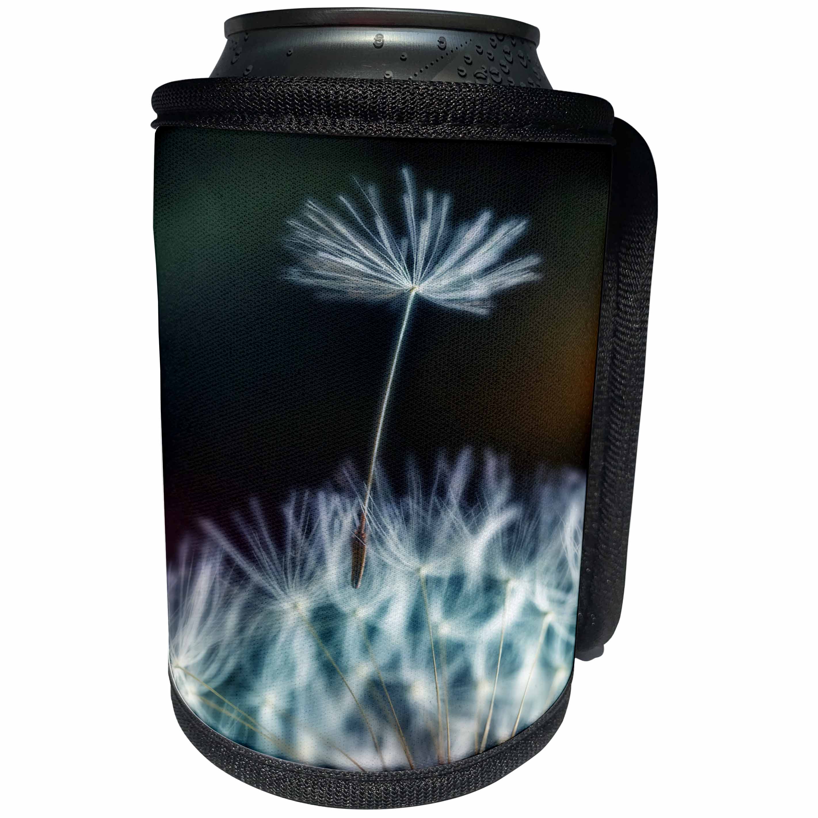 3dRose TDSwhite – Miscellaneous Photography - Dandelion Seed In Wind Close Up - Can Cooler Bottle Wrap (cc_285389)