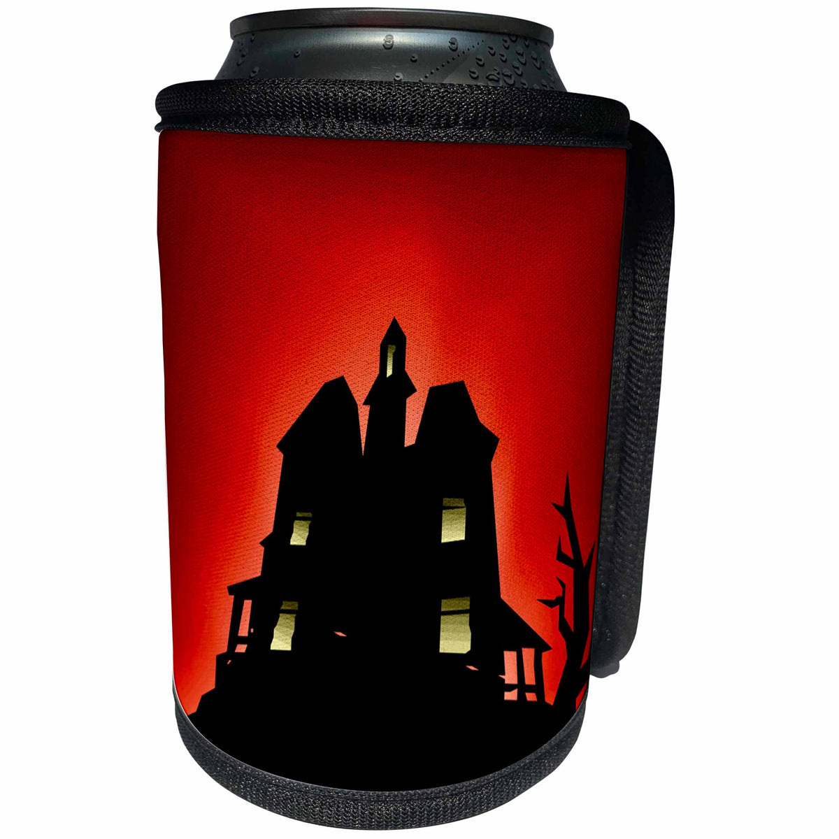 3dRose TDSwhite – Miscellaneous Photography - Halloween Creepy Haunted House - Can Cooler Bottle Wrap (cc_285400)