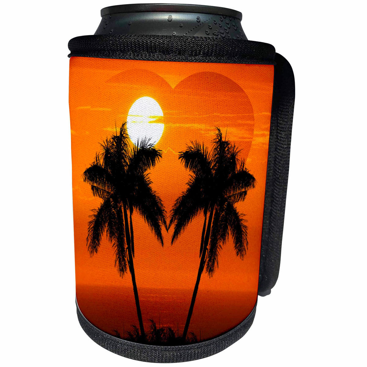 3dRose TDSwhite – Miscellaneous Photography - Tropical Sunset Palm Trees - Can Cooler Bottle Wrap (cc_285441)