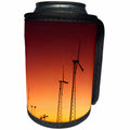 3dRose TDSwhite – Miscellaneous Photography - Wind Turbines Generate Power Silhouette - Can Cooler Bottle Wrap (cc_285450)