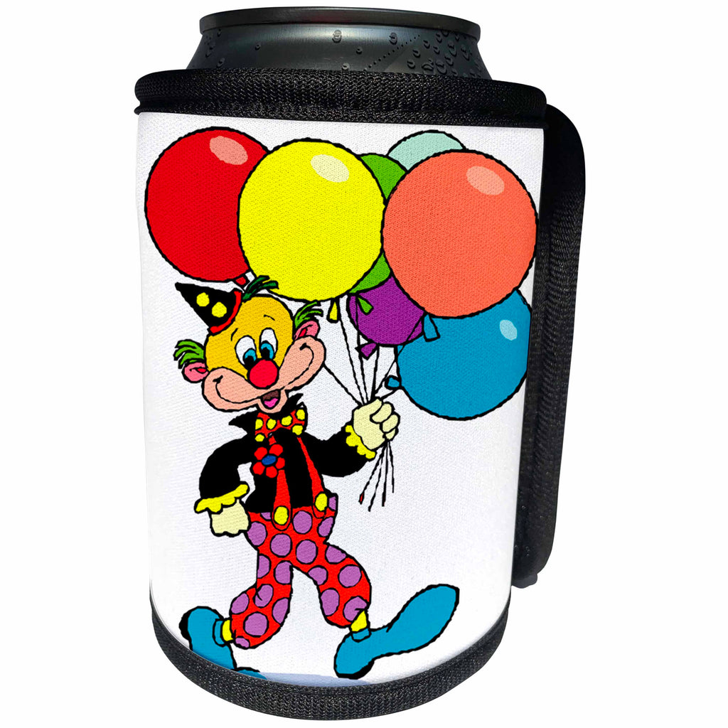 3dRose TDSwhite – Birthday - Funny Birthday Clown - Can Cooler Bottle Wrap (cc_285661)
