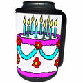3dRose TDSwhite – Birthday - Happy Birthday Cake - Can Cooler Bottle Wrap (cc_285669)