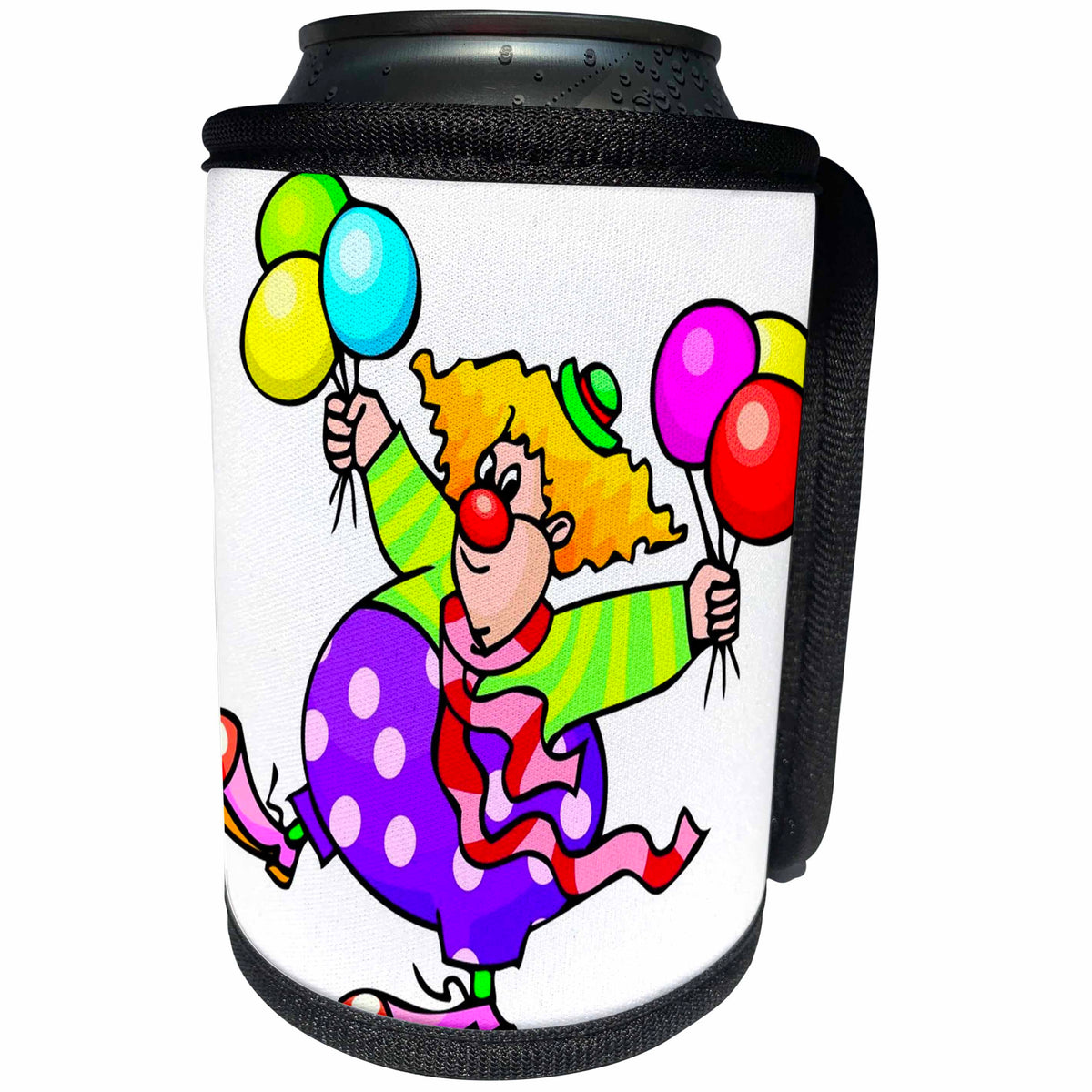 3dRose TDSwhite – Birthday - Happy Birthday Clown - Can Cooler Bottle Wrap (cc_285671)