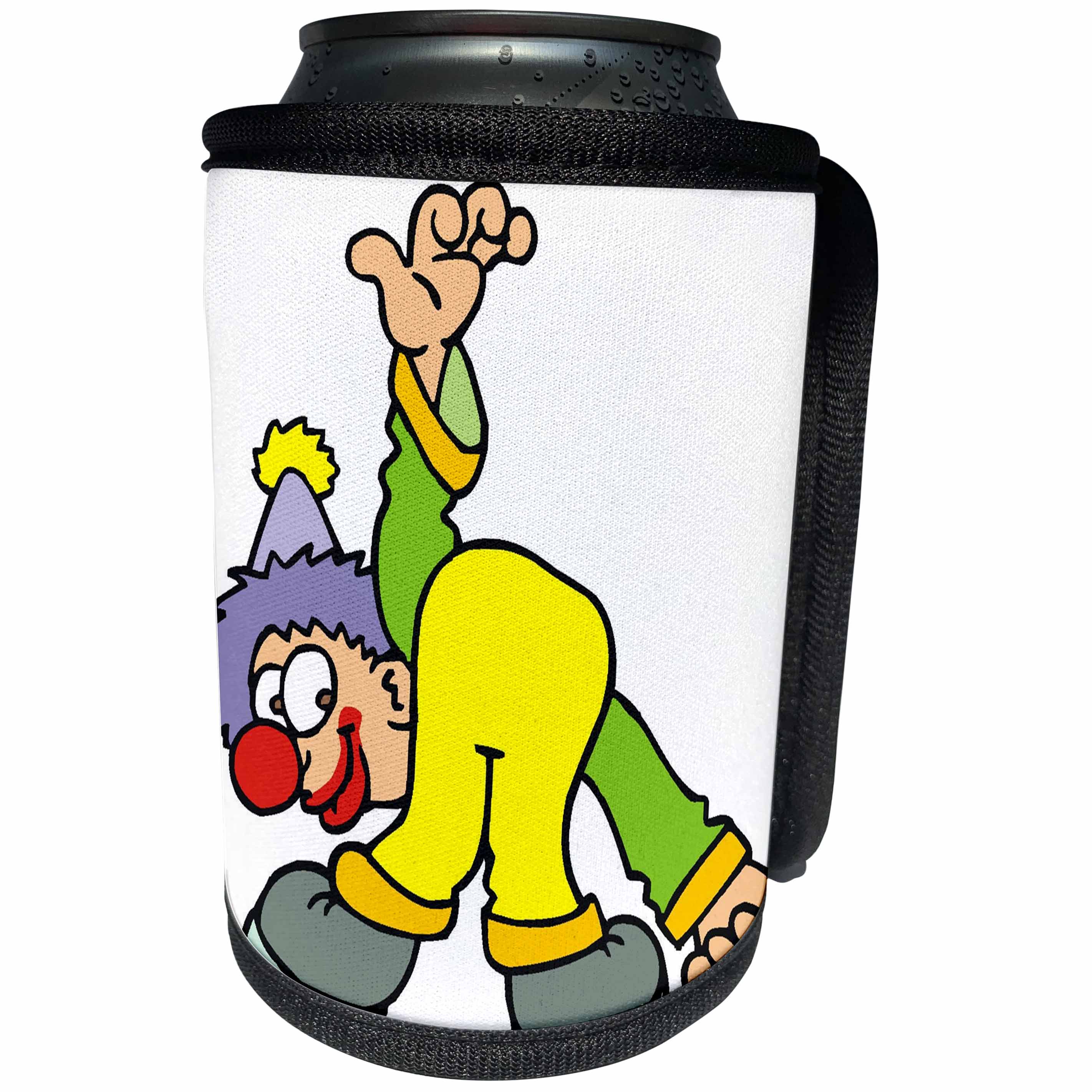3dRose TDSwhite – Birthday - Naughty Birthday Clown - Can Cooler Bottle Wrap (cc_285690)
