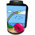 3dRose TDSwhite – Summer Beach Theme - Rainbow Sky Beach Umbrella - Can Cooler Bottle Wrap (cc_285723)