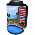 3dRose TDSwhite – Summer Beach Theme - Tropical Island Resort - Can Cooler Bottle Wrap (cc_285730)
