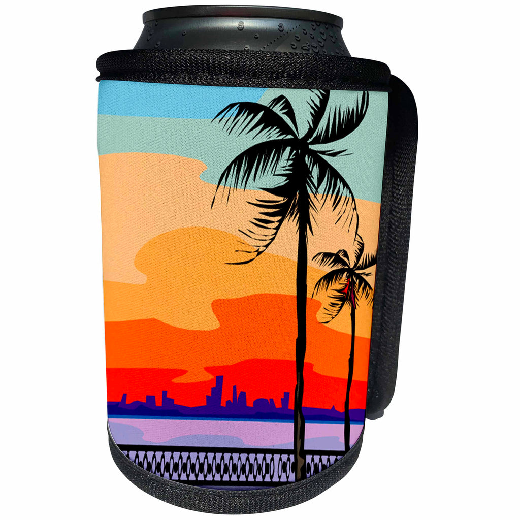 3dRose TDSwhite – Summer Beach Theme - Pretty Tropical Sky - Can Cooler Bottle Wrap (cc_285733)