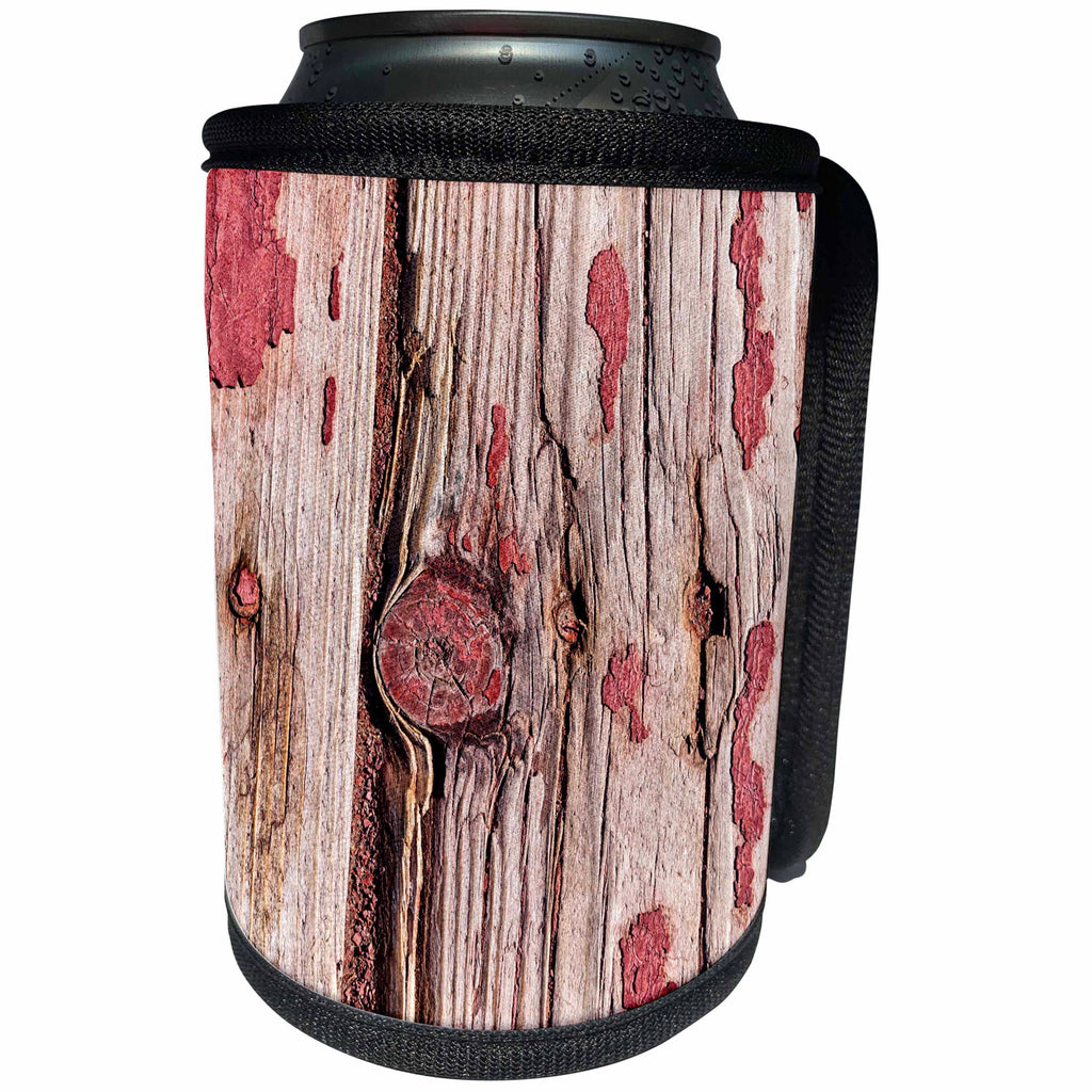 3dRose Alexis Photography - Texture Wood - Image of grunge weathered wood texture, round knot, vertical seam - Can Cooler Bottle Wrap (cc_285783)