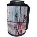 3dRose Alexis Photography - Texture Wood - Image of one horizontal, two vertical weathered grunge wooden planks - Can Cooler Bottle Wrap (cc_285790)
